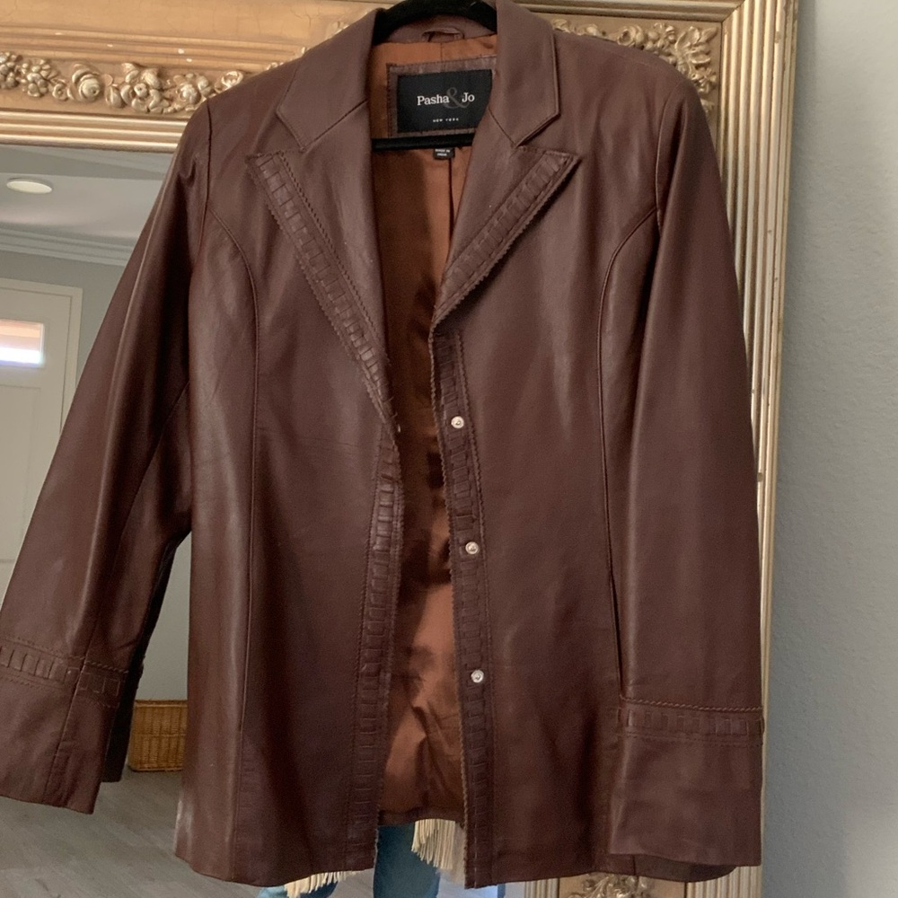 Y2K Pasha & Jo Leather Western Jacket for Women SZ MEDIUM